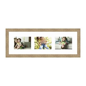 Cadres Photos pêle mêle multivues Super Blanc 3 Photo(s) 20x15 Passe Partout, Cadre Photo Mural 75x25 cm Naturel Beige, 3.5 cm de Largeur (RK Cadres, neuf)