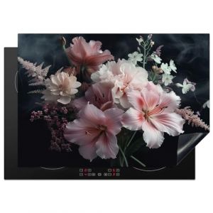 KitchenYeah© Protection Plaque Cuisson Deco Cuisine Cache Induction 75x52 cm Protege Pour Cuisiniere Protection Fleurs - Rose - Vapeur - Plantes - 75x52 cm (KitchenYeah, neuf)