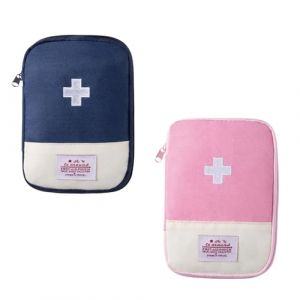 Fenglin-joy Mini Trousse Premier Secours Vide, 2 Pièces Trousse médicale Portable Trousse Medicaments Voyage pour la Maison, Le Bureau, Les Voyages, l'extérieur (Rose, Bleu) (weiyuan-shop, neuf)