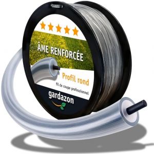 Gardazon Fil de débroussailleuse 2mm renforce 100m (Ronde) - Attention - Extrêmement résistant - Fil Coupe Bordure - Fil pour Rotofil - Bobine de Fil debroussailleuse incassable (Gardazon, neuf)