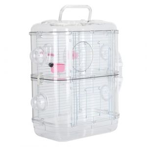 FILFEEL Grande Cage pour Hamsters &agrave; 2 Niveaux, en Fil M&eacute;tallique Double Couche avec Connexion Tunnel, 16,54 X 12,20 X 10,24 Pouces, Poign&eacute;e Cach&eacute;e pour Un D&eacute;placement Facile, Plusieurs (2 Couches) (Liyishun, neuf)