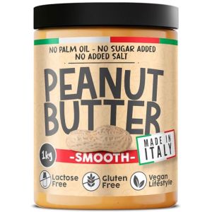 Beurre De Cacahuète Protéine Sans Sucre Smooth, 1kg Peanut Butter Made In Italy, Beurre d Arachide 100% Naturel Sans Huile De Palme Dégraissé, Pate A Tartiner Protéinée (Vitaminstore, neuf)