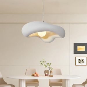 TMKOO Wabi-sabi Lampe À Suspension Créative Irrégulière Lampe À Suspension Créative E27 En Forme De Nuage Lustre Blanc Eclairage Intérieur Décoration Ajustable Maison Pour Salle À Manger Cuisine(40cm) (jiaxianhuiminriyongbaihuodian, neuf)