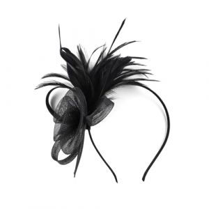 Serre-tête esthétique en maille à plumes pour femmes et filles des années 1920 - Serre-tête bibi de soirée - Serre-tête pour coiffure de mariage (FuTaYi, neuf)