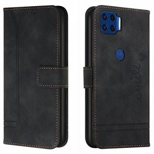 Lihondar Coque pour Motorola Moto G 5G Plus, Protection Portefeuille Etui &agrave; Rabat Housse Premium en Cuir PU avec Antichoc TPU Fermoir Magn&eacute;tique Flip Pochette Housse pour Motorola G 5G Plus (Noir) (LiHondar, neuf)