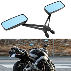 DREAMIZER 8mm 10mm R&eacute;troviseur Rectangulaire pour Moto, Style R&eacute;tro R&eacute;troviseur Lat&eacute;ral Moto Compatible avec Street Bikes Sport Bikes Chopper Cruiser Scooter (DREAM AUTOPARTS, neuf)