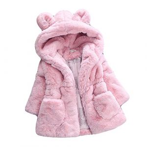 Gaorui Manteau Fausse Fourrure &agrave; Capuche Oerille Enfant B&eacute;b&eacute; Fille Mode Hiver Zipp&eacute; (Libo global, neuf)