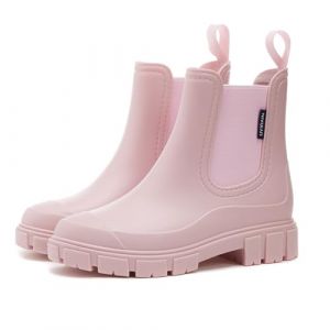 AONEGOLD Bottes De Pluie Femme Caoutchouc Imperm&eacute;ables Antid&eacute;rapant L&eacute;g&egrave;res Wellies Rain Boots Semi-Hautes de Jardinage Chaussures(Rose,40 EU) (chengzhou, neuf)