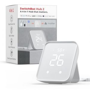 SwitchBot Hub 2 - thermomètre hygromètre WiFi, télécommande IR, Intelligente Ainsi qu'un capteur de lumière. Reliez au Wi-FI (2.4GHz), Compatible avec Alexa&Google Assistant (SwitchBot, neuf)