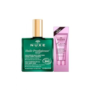Nuxe Huile Prodigieuse N&eacute;roli Bio 100 ml + Hair Prodigieux Le Shampoing Brillance Miroir 30 ml Offert (Be and Care, neuf)