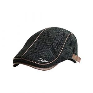 Chapeau de soleil Béret Newsboy Casquette plate pour homme Casquette de raquette Gatsby Casquette unisexe Béret Casquette à visière Tweed Lin Super léger Casquette plate avec tissu en maille (zetaodianzi, neuf)