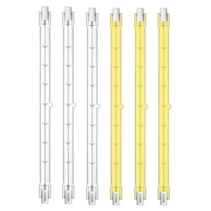 KINGYEENUO Pack de 6 Ampoules &agrave; Halog&egrave;ne 1000W R7s 189mm, Projecteur &agrave; Halog&egrave;ne Lin&eacute;aire R7S Blanc Chaud 2700K 12000lm 230V J189 Ampoule de S&eacute;curit&eacute; Double Extr&eacute;mit&eacute; 189mm Longueur, Dimmable (Haluyee, neuf)