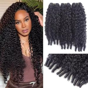 Tissage Cheveux Humain Naturel Burmese Curly 3 Bundles de M&eacute;ches 18 18 20 Pouces Double Weft Curly Human Hair Bundle Extensions Tissage Boucl&eacute;s Naturel Cheveux Humain Couleur Noir Naturel 300g (chanxiu hair, neuf)