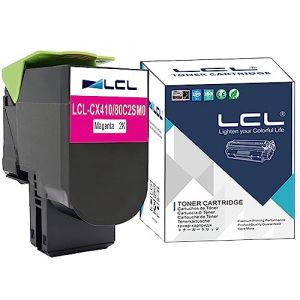 LCL CX410 Cartouche de Toner Compatible pour Lexmark 800S3 80C2SM0 80C20M0 80C2SME 802M pour Lexmark CX310 CX310N CX310DN CX410 CX410E CX410DE CX410DTE CX510 CX510DE CX510DHE CX510DTHE (1 Magenta) (Great Office, neuf)