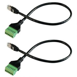 PENGLIN 2PCS RJ11 Adaptateur de bornier à vis mâle à 6 broches pour câble de rallonge de téléphone Cat3, RJ12 6P6C to 6pin Terminal Extension Cable (PENGLIN EU, neuf)