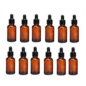 Ericotry Lot de 12 flacons vides rechargeables en verre ambré avec pipette en verre pour huiles essentielles et autres liquides 20 ml (MaiPang, neuf)