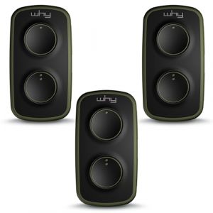 Télécommande Universelle Why Evo NOA Mini à 4 Boutons - Programmable Code Fixe ou Code tournant - Fréquences 433 ou 868 MHz - pour portails et Porte de Garage (Vert Profond Lot de 3 télécommandes) (DOMOCONCEPT, neuf)