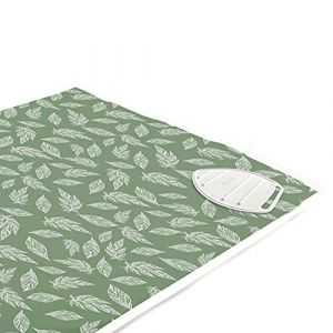 Encasa XO Tapis de Repassage 120x70 cm avec Rembourrage de 3mm & Repose-Fer Silicone pour Le Repassage à la Vapeur sur la Table ou Le lit-Couverture résistante à la Chaleur- Grandes Feuilles Vertes (Encasa Home, neuf)