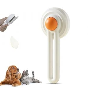 Qixuer Brosse pour chat - Design jaune d'oeuf - Auto-nettoyante - Anti-humidit&eacute; des poils - Pour chats &agrave; poils courts et longs (Qixuer, neuf)