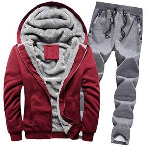 sutelang lurryly Surv&ecirc;Tements Homme Polaire Ensemble Jogging Grande Taille Hiver Sweat &agrave; Capuche Surv&ecirc;Tement en Polaire Imprim&eacute; De Camouflage Veste Zipp&eacute;E &agrave; Capuche Et Pantalon (sutelang lurryly (7-15 jours de livraison), neuf)