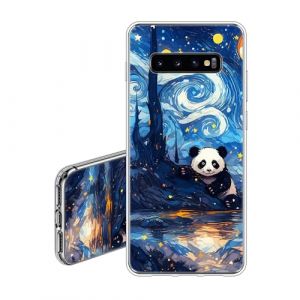 JEZSTHAI Coque Compatible avec Samsung Galaxy S10+ Housse Silicone TPU Transparente Souple Antichoc,&Eacute;tui de Protection avec Motif Dessin Esth&eacute;tique,Panda (KARSTHAI, neuf)