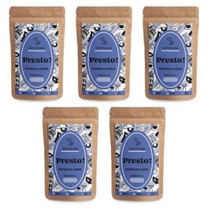 Café En Grain Presto Expresso Corsé | Blend Arabica/Robusta Torréfié À L’Italienne | Espresso Puissant Et Épicé | Créma Riche | Idéal Machine À Café Grain Ou Broyeur | Lot de 2 × 1 kg (De l'arbre à la tasse, neuf)