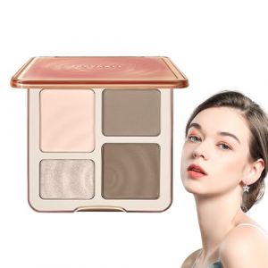 Palette de Sculpture,Fard &Agrave; Paupi&egrave;res Longue Tenue 4 Couleurs,Palette Contour Voyage Pour Femmes - Pour Femmes Matures &agrave; Peau Sensible, D&eacute;butantes, Quotidien, Voyage, Soir&eacute;e, Ext&eacute;rieur (HX Prime Picks, neuf)