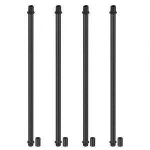 PATIKIL Kit Tige de Lampe à Tube Droit, 4 Ensemble M10 Acier au Carbone 300mm(11.81") Long Tige Filetée à Double Extrémité avec Écrous D'Accouplement Connecteur à Manchon, Noir (PATIKIL UK, neuf)