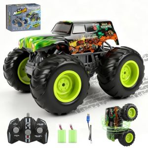 IEEILULU Monster Truck T&eacute;l&eacute;command&eacute;, Voiture T&eacute;l&eacute;command&eacute;e avec Lumi&egrave;res LED 2,4 GHz V&eacute;hicule Amphibie T&eacute;l&eacute;command&eacute; 4WD Rotation &agrave; 360&deg; Marche Verticale Tout Rerrain pour Enfants de 3+ Ans (Vert) (NEXUSHIVE VELVETAPEX Kft., neuf)