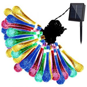 Led &agrave; &eacute;nergie solaire Guirlande lumineuse, Gdealer 6,1 m 30 LED goutte d'eau solaire Guirlande lumineuse &eacute;tanche lumi&egrave;res lumi&egrave;res de No&euml;l Guirlande lumineuse solaire pour jardin, terrasse, cour, (dxafhv, neuf)