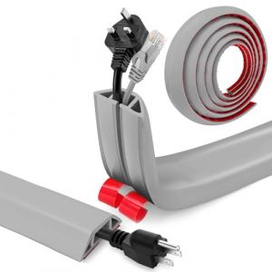 Bechoanigel Gaine Cable, 4 CM X 6 M PVC Flexible Goulotte Electrique Exterieur Facile &agrave; Couper, Cache Cable Sol Id&eacute;al pour la Maison, L'&eacute;cole, Le Bureau, L'entrep&ocirc;t (Gris) (gzhzsm-shop, neuf)