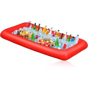 Zempertoopa Gonflable Porte-Boissons, Plateau Gonflable Bar, Support Gonflable de Boisson Piscine, Gonflable Flottant Gobelet,Flottant pour Piscine Porte, Plaisir Aquatique, Plage, f&ecirc;te &agrave; (Rouge) (YIFANG001, neuf)