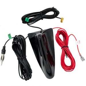 Vecys Dab Dab + Voiture Antenne Requin Aileron FM/AM Antenne Radio Signal Amplificateur SMB vers DIN Connecteur Câble 5M RG174 pour Voiture (RFconet, neuf)