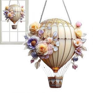 Yanayi Lanterne Montgolfi&egrave;re | Lanterne Montgolfi&egrave;re en Verre Acrylique Teint&eacute; - Ornements D&eacute;coratifs Ext&eacute;rieurs pour Jardin et V&eacute;randa (hyhtradestore, neuf)
