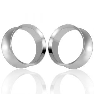 Vankula Ecarteur Oreilles 1 Paire Double &Eacute;vas&eacute; Plug Tunnel en Acier Inoxydable Piercing Bijoux pour Femmes Hommes 16mm(5/8") Argent (Vankula, neuf)