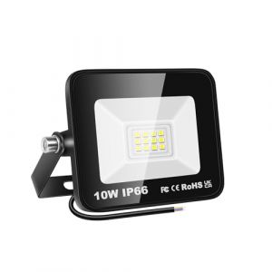 PICAA Projecteur LED Exterieur,1PCS 10W Projecteur Exterieur,IP66 Etanche 1000LM Spot LED Extérieur Puissant, Lumières d'inondation.pour jardin, Garage,Patio,Grange,Cour (6500K Blanc Froid, 10W) (BEISHUO-UK, neuf)