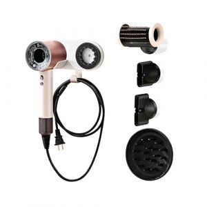 Foyer Nuage Support Seche Cheveux Compatible pour Dyson,Rangement Seche Cheveux Mural, Support Seche Cheveux avec Rangement des C&acirc;bles, en Alliage d'aluminium (Blanc) (housewell, neuf)