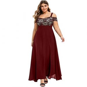 Robe Ete Femme Mi-Longue Chic - Robe Medievale Femme Robe Sexy Fendue Femme Simple Mode Robe pour Mariage Invité Robe Espagnole Deguisement Femme Robe (Promotion Nouvel An, neuf)