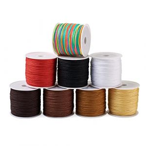 49,21 m&egrave;tres/rouleau de fil en nylon de 0,8 mm - Fil en nylon pour perles de bijouterie - Cordon pour n&oelig;uds de macram&eacute; - Fil pour couture (8 couleurs) (Bestewelry Direct, neuf)
