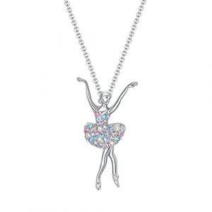 Collier avec Pendentif en forme de Ballerine Tutu, Collier Pendentif Danseuse Ballet Filles Zircon Charme Surprise Danse Ballerine Cadeau de bijoux pour femmes de grâces Halloween Cadeau -Style B (yujiandeouzhoudianpu, neuf)