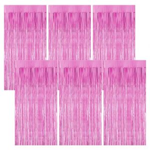 6 Pi&egrave;ces Rideau Anniversaire Rose, 1M X 2M Rose Rideau M&eacute;tallique De Frange, Rideau Frange, Rideaux Franges pour La D&eacute;coration D'Arri&egrave;re-Plan, La D&eacute;coration De F&ecirc;te, La D&eacute;coration D'Anniversaire (zhangyongjian g, neuf)