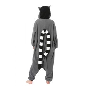 Pyjamas Onesies Cosplay Adulte Unisexe Animaux Halloween Costume Robe Loungewear (L&eacute;mur catta, XL) (Champion France, neuf)