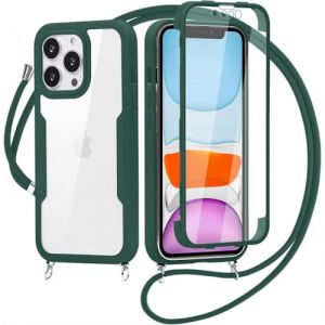 Coque avec Cordon pour Oppo A53S/Oppo A33/A32/A53, Antichoc Housse avec Protection d'&eacute;cran, 360&deg; T&eacute;l&eacute;phone Etui Double Face Case Transparent Int&eacute;grale Coque avec Cordon pour Oppo A53S-Vert (xinyunew, neuf)