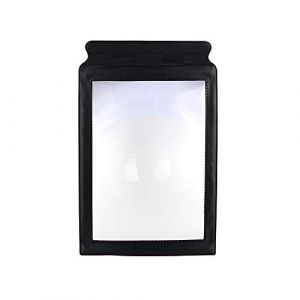 Loupe Extra Large Format A4, Feuille de Loupe 3X Pleine Page A4, Grande Loupe avec Cadre en Vinyle Noir, Aide à la Lecture de Livres en Plastique Flexible pour la Lecture (Lusesse-K, neuf)