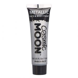 Cosmic Moon - Peinture de maquillage métallique pour le visage et le corps - 12ml - Créez des motifs de maquillage métallique fascinants pour visage! - Inclut: Argent (NeonBeauty, neuf)
