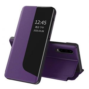 QIWEIQING Coque pour Huawei P30 Lite Cuir Clear View &Eacute;tui &agrave; Rabat &Eacute;tui Housse Coque 360 Antichoc Anti-Rayure Flip Folio Stand Support Coque pour Huawei P30 Lite Cover Case. Purple QH3 (QIWEIQING, neuf)