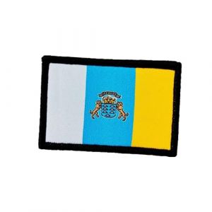 Patches brodés Drapeau Canaries avec Couleurs Officielles - Bouclier brodé - Patchs Motards Brodés - Patchs Militaires, Patch Canaries (Îles Canaries) (Pandidui23, neuf)