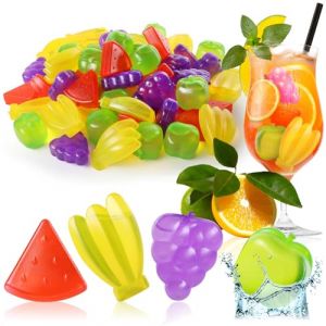 COM-FOUR® 60x glaçons réutilisables en forme de fruit des Caraïbes - glaçons de fête pour rafraîchir les boissons - glaçons réutilisables en forme de fruit (60 pièces - fruits) (COM-FOUR  Vertriebs GmbH, neuf)