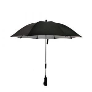 FINEVERNEK Ombrelle Poussette Universelle, Ombrelle pour Poussette Anti UV 50+, Parasol Poussette Bébé Universelle Diamètre 73 cm, Parasol pour Poussette Universelle pour Poussette et Buggy - Noir (MOULLY, neuf)