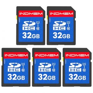 INDMEM Lot de 5 cartes SD UHS-I SDHC U1 classe 10 - 32 Go - Haute vitesse - Pour appareil photo num&eacute;rique, ordinateur, cam&eacute;ra de chasse (Newdisk, neuf)